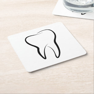 Dental Tooth Dentistry Clinic Medical Square Paper Coaster