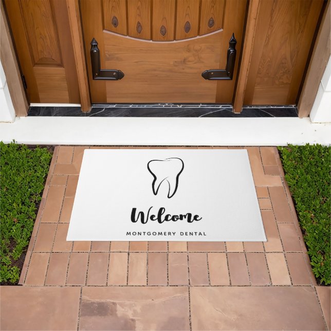Dental Tooth Dentistry Clinic Oral Hygiene Welcome Doormat (Outdoor)