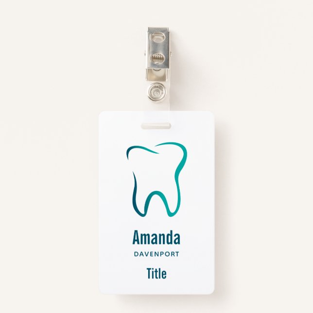 Dental Tooth Dentistry Medical Image Badge (Front with Clip)