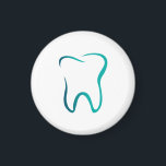 Dental Tooth Dentistry Medical Image Magnet<br><div class="desc">Magnet with an illustration of a dental tooth. Drawn with a green gradient outline.</div>