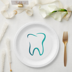 Dental Tooth Dentistry Medical Image Paper Plate