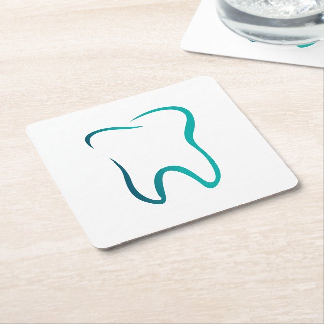 Dental Tooth Dentistry Medical Image Square Paper Coaster (Angled)