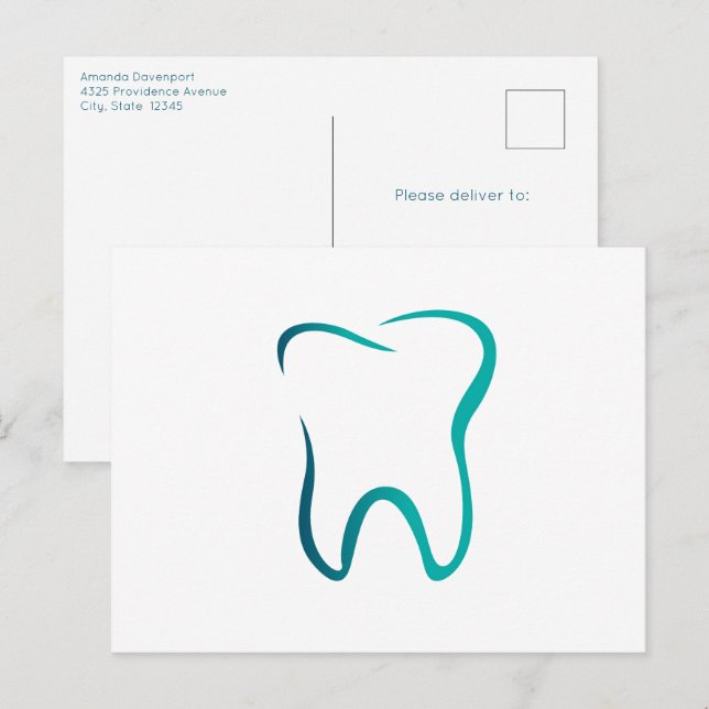 Dental Tooth Image Dentistry Clinic Postcard (Front/Back)