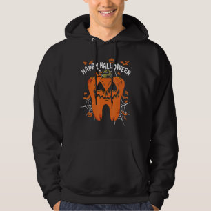 Dental Tooth Pumpkin Dentist Happy Halloween Hoodie