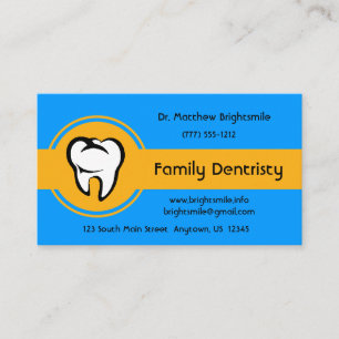 Dental White Tooth Bold Golden Yellow Stripe Appointment Card