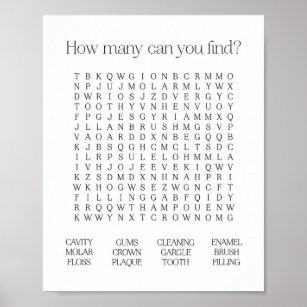 Dental Word Search Poster