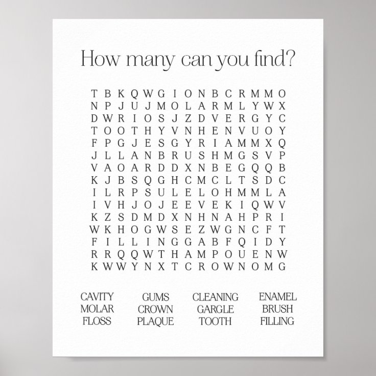 dental-word-search-poster-zazzle