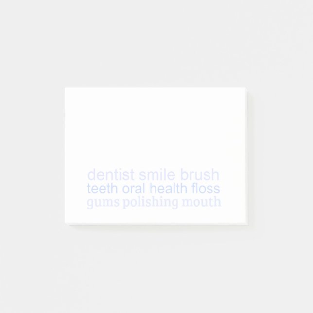Dental Words Pastel Post-it Notes (Front)