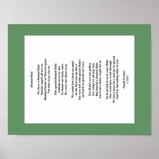 Dented Halo Poem 8.5 X 11 Poster Paper (Matte) (Front)