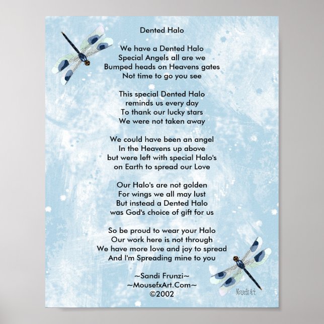 Dented Halo Poem Poster (Front)