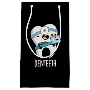 Denteeth Funny Dentist Pun Dark BG Small Gift Bag