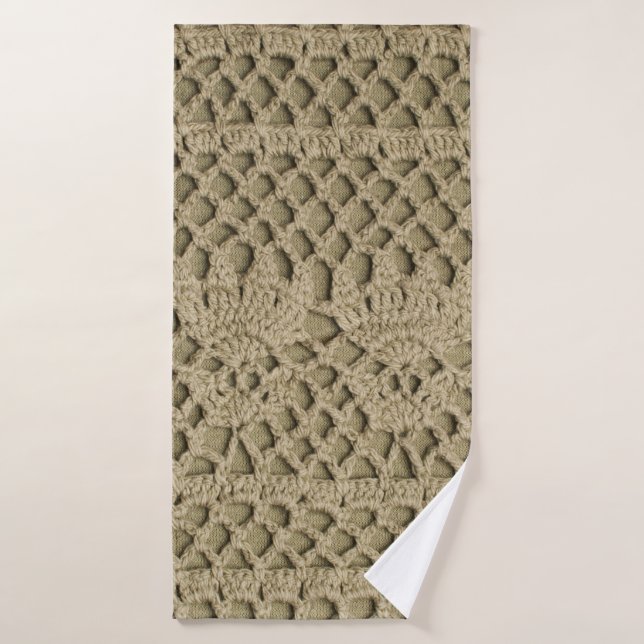 Dentelle artisanale vert olive sur arrière - plan  (Serviette de bain)