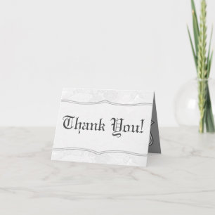 Dentelle blanche de pays plié Carte de remerciemen