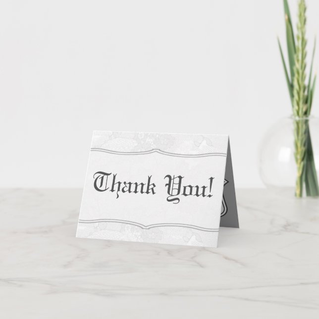 Dentelle blanche de pays plié Carte de remerciemen (Devant)