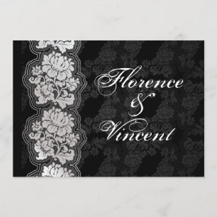 Dentelle blanche en argent, Invitation mariage dam