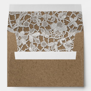 Dentelle blanche   Enveloppes de mariage personnal