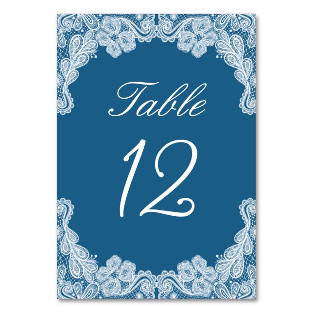 Dentelle blanche sur le numéro de table bleu (Par défaut)