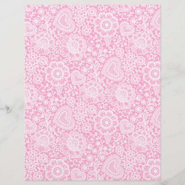 Dentelle blanche sur papier papier de scrapbook Pi (Devant)