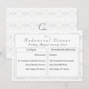 Dentelle blanche vintage Dîner Invitation