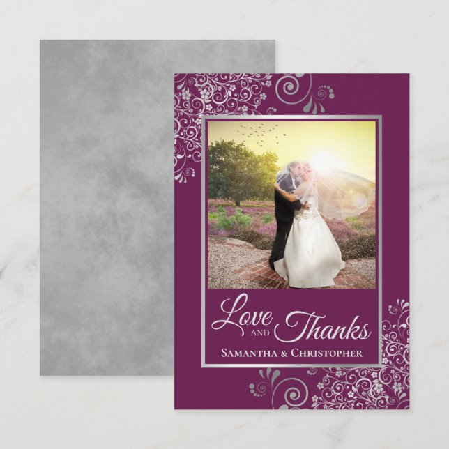 Dentelle d'argent sur Cassis Purple Love & Merci M (Devant / Derrière)