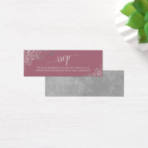 Dentelle d'argent sur Dusty Rose Wedding Carte en 