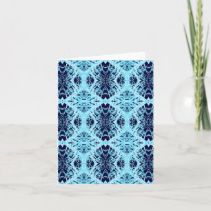Dentelle de bleu et de turquoise, carte de note