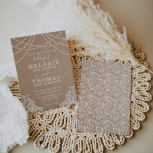 Dentelle de campagne et Faire-part de mariage Kraf