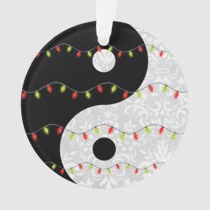 Dentelle de Faux noir et blanc Yin Yang avec lumiè