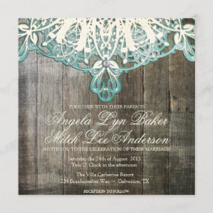 Dentelle de pays et faire-part de mariage rustique