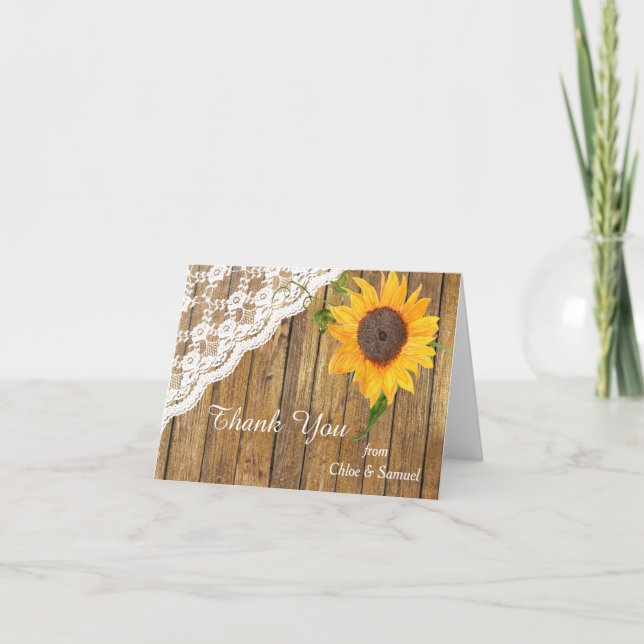 Dentelle de tournesol Mariage Merci (Devant)