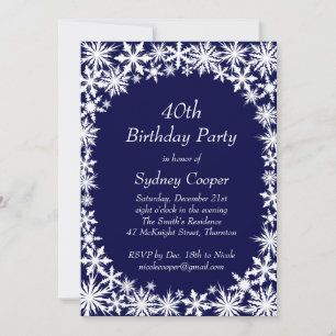 Dentelle d'hiver 40e anniversaire Invitation de fê