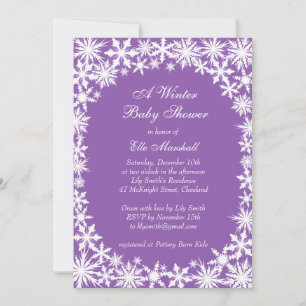 Dentelle d'hiver sur invitation de Baby shower pou