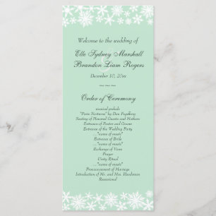 Dentelle d'hiver sur le programme de mariage de la
