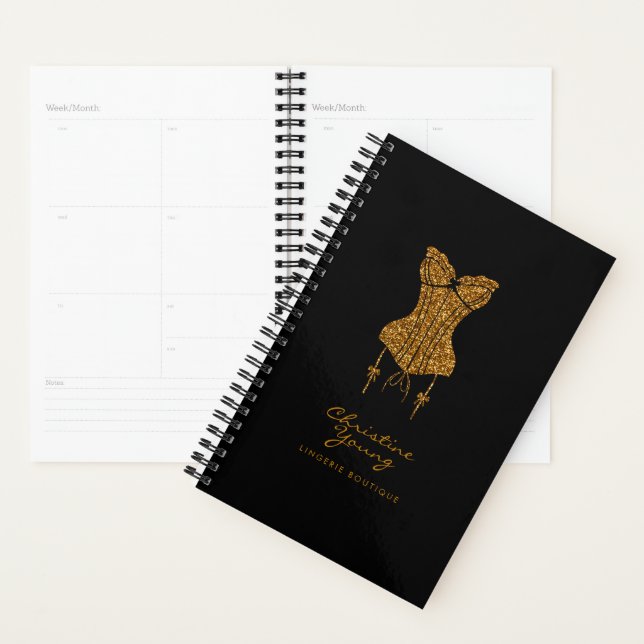Dentelle d'or Lingerie Lingerie Boutique Planner (Devant avec enveloppe)