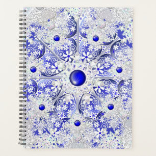Dentelle en céramique bleu de la Grèce & flocon de