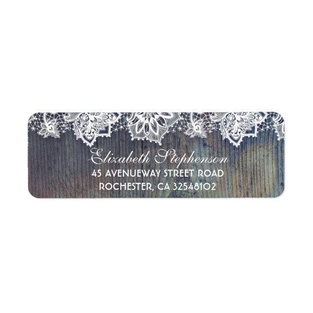 Dentelle et bois Mariage rustique vintage rustique (Devant)