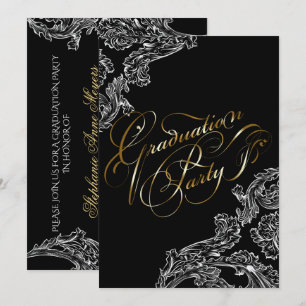 Dentelle et calligraphie modernes Invitation de gr