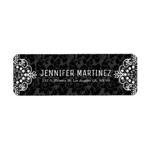 Dentelle Florale Noire Et Blanc