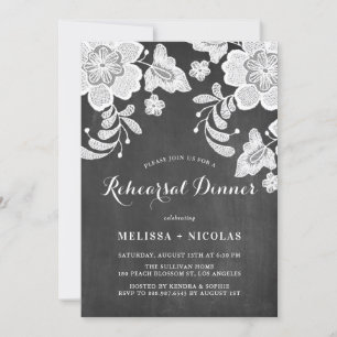 Dentelle florale - Répétition Dîner Invitation