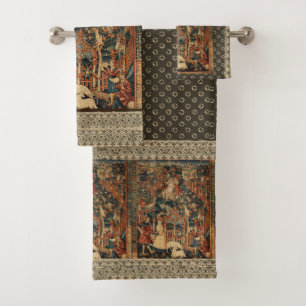 Dentelle grecque Renaissance Brown rouge beige