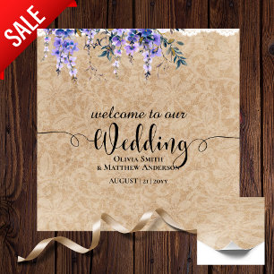 Dentelle mariage Affiche de bienvenue Purple Wiste