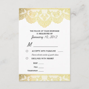 Dentelle or RSVP avec options de repas