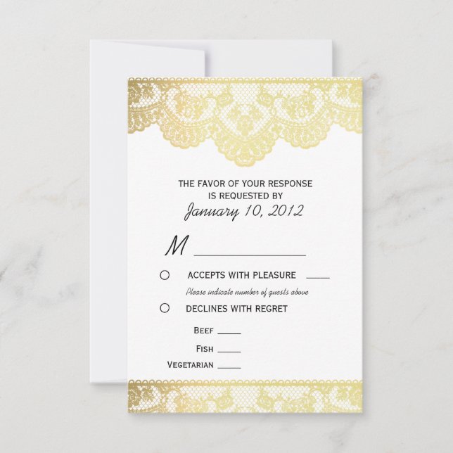 Dentelle or RSVP avec options de repas (Devant)