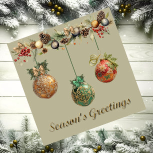 Dentelle pendante Boules de Noël Carte magnétique