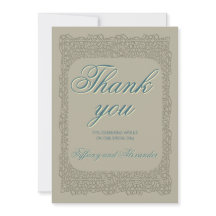 Dentelle personnalisée vintage brun élégant merci 