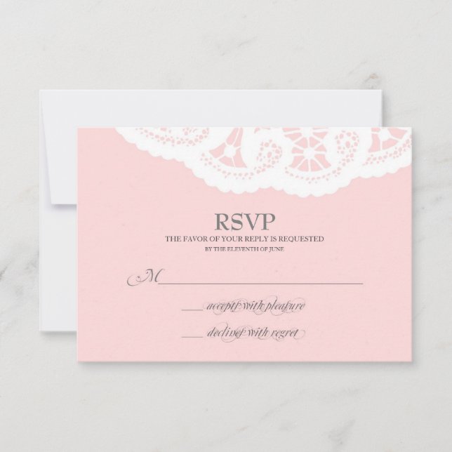 Dentelle rose vierge Mariage poreux RSVP (Devant)