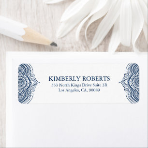 Dentelle Royal Blue Mandala Blanc