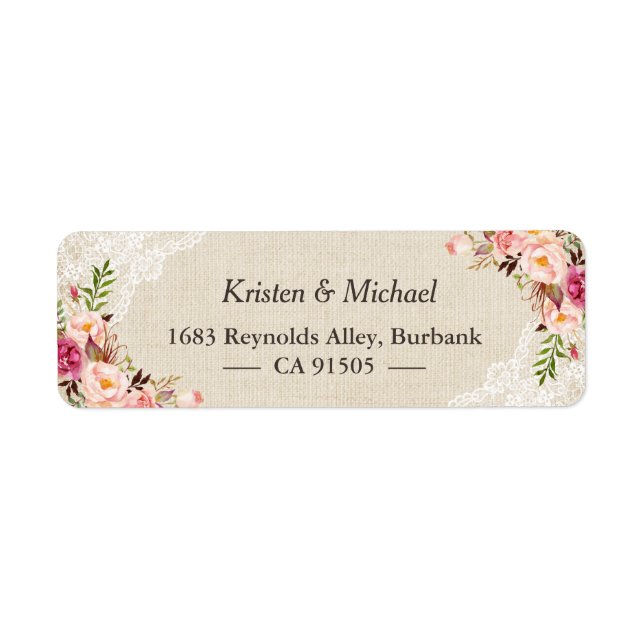 Dentelle Rustique Burlap Rose Floral (Devant)