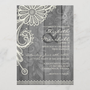 Dentelle rustique de pays et invitation floral en