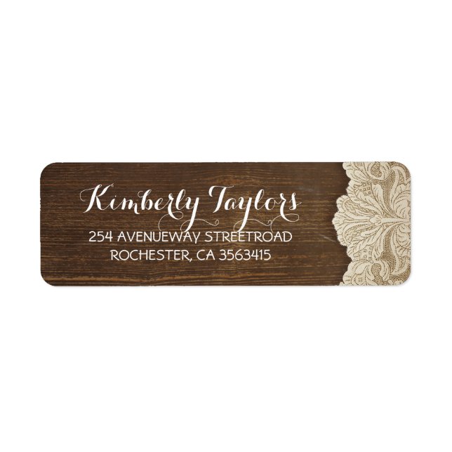 Dentelle rustique et Mariage Brown en bois (Devant)